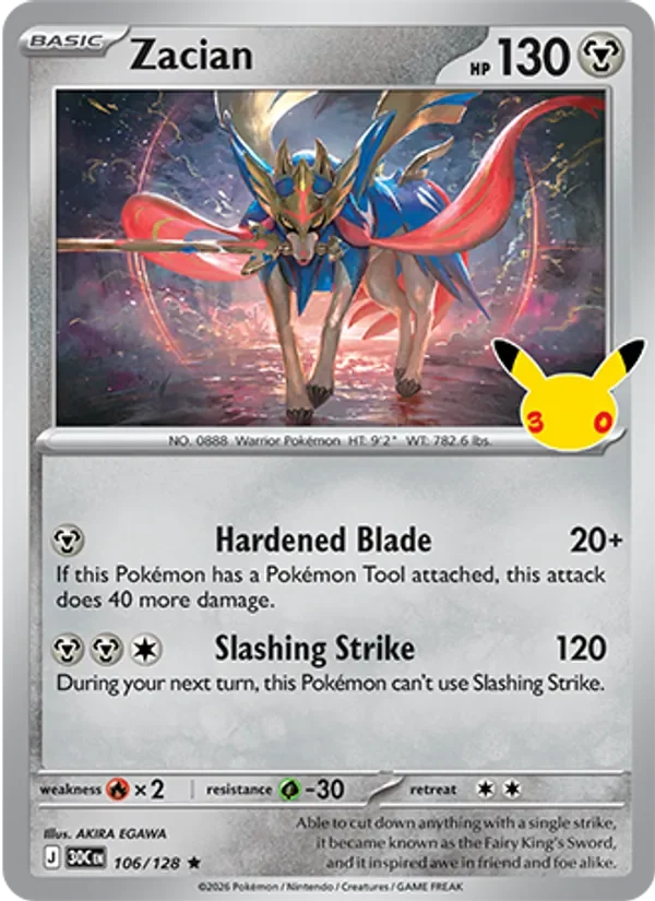 Zacian - Non-holo - 30th Anniversary