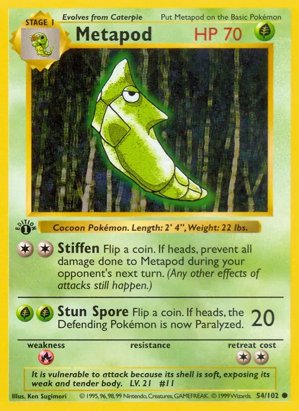 Metapod - Non-holo - 1999-2000 copyright