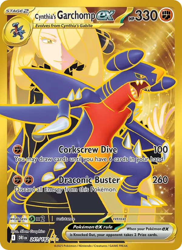 Cynthia's Garchomp ex - Full Art - Gold