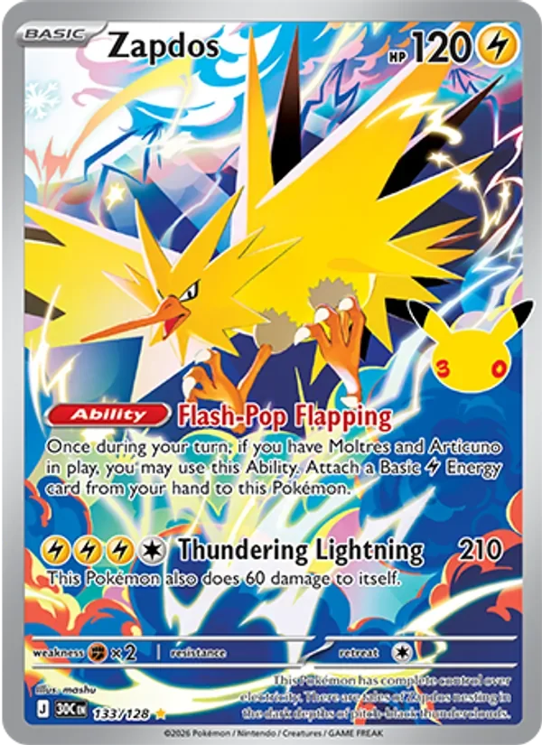 Zapdos - Full Art - 30th Anniversary