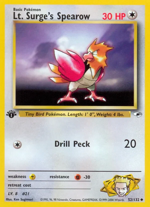 Lt. Surge's Spearow - Non-holo