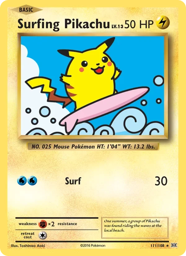 Surfing Pikachu - Non-holo
