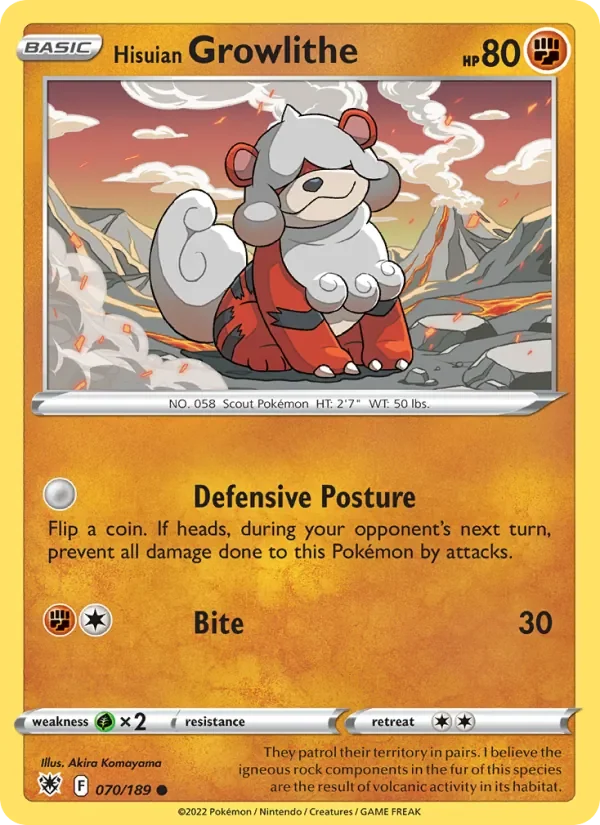 Hisuian Growlithe - Non-holo
