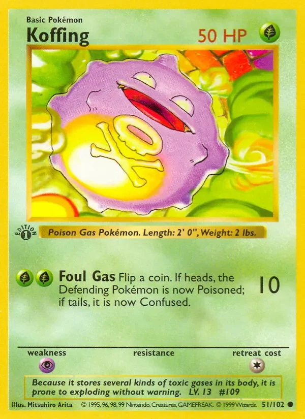 Koffing - Non-holo - 1999-2000 copyright