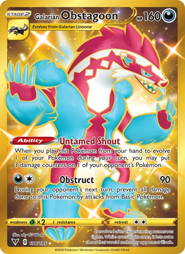 Galarian Obstagoon - Holo - Gold