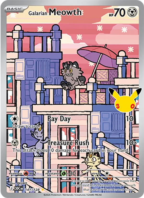 Galarian Meowth - Full Art - 30th Anniversary