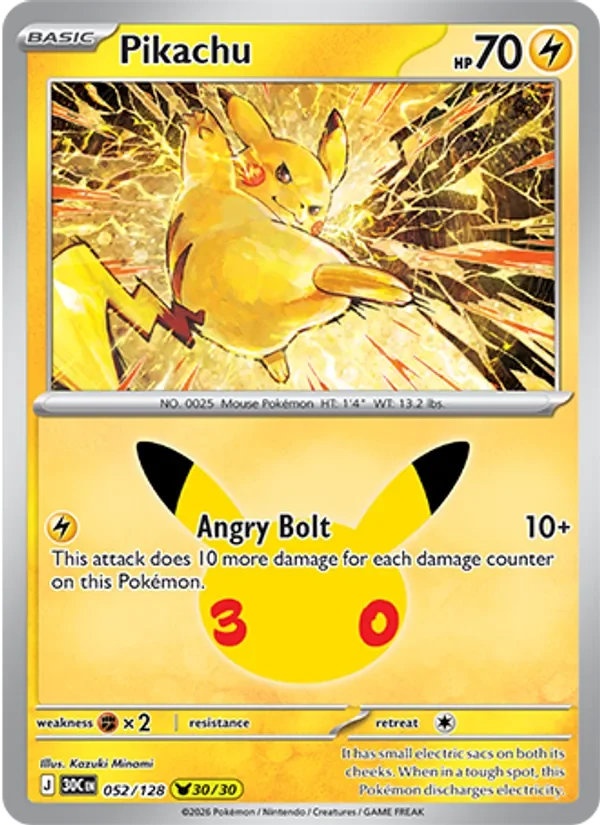 Pikachu - Holo - 30th Anniversary