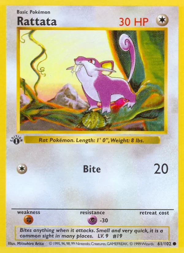 Rattata - Non-holo - 1999-2000 copyright