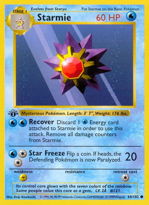 Starmie - Non-holo - 1999-2000 copyright