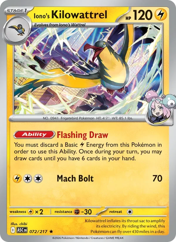 Iono's Kilowattrel - Holo