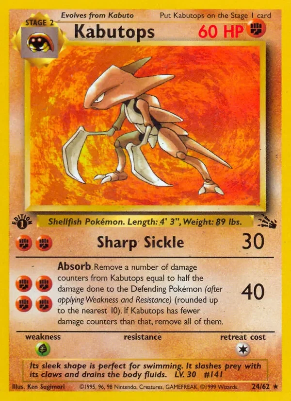 Kabutops - Non-holo - 1999-2000 copyright