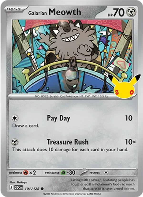 Galarian Meowth - Non-holo - 30th Anniversary