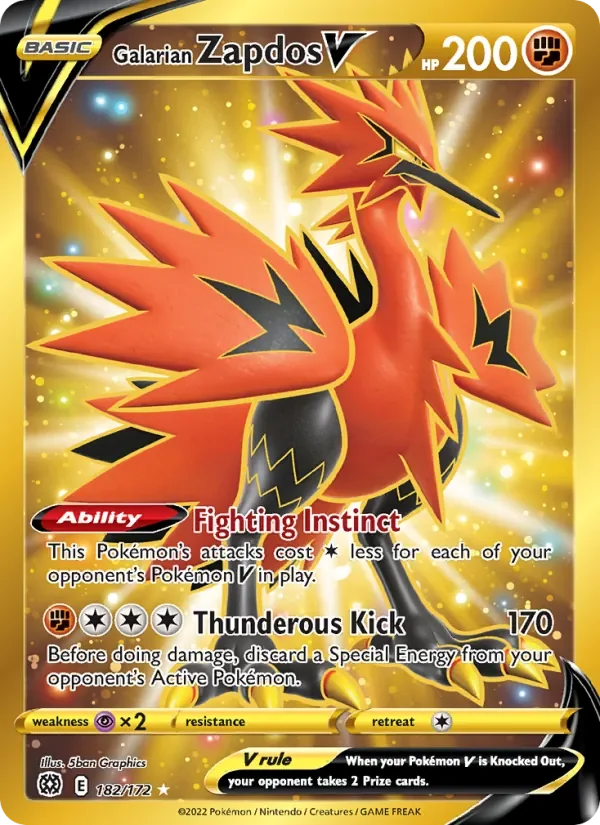 Galarian Zapdos V - Holo - Gold