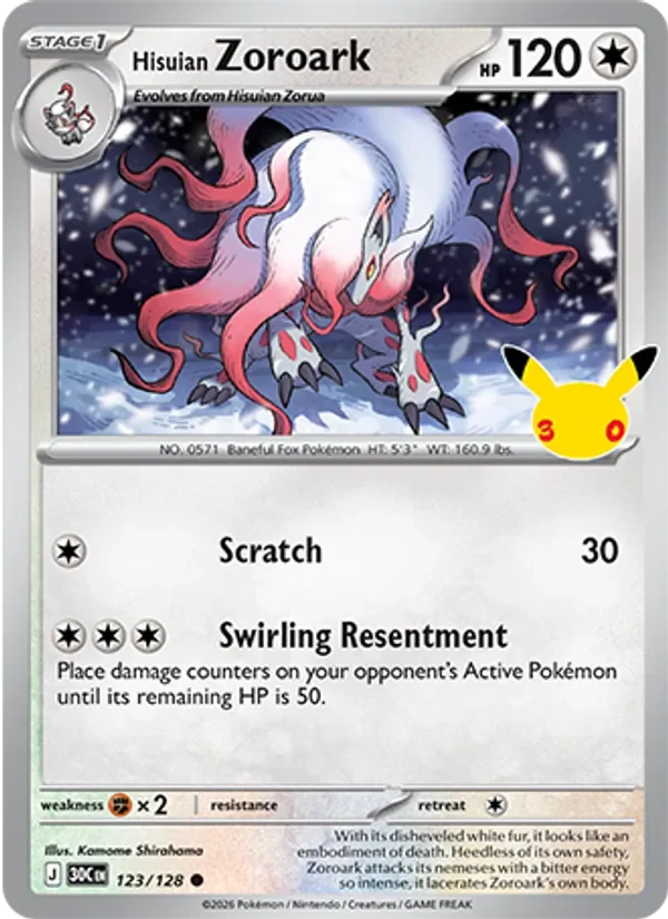 Hisuian Zoroark - Non-holo - 30th Anniversary