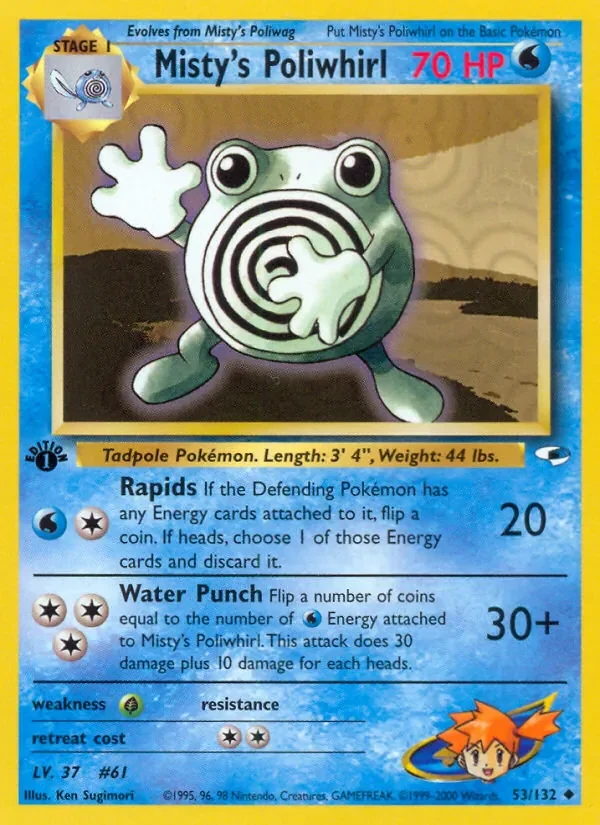 Misty's Poliwhirl - Non-holo