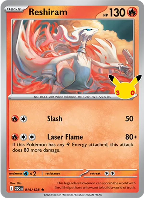 Reshiram - Non-holo - 30th Anniversary