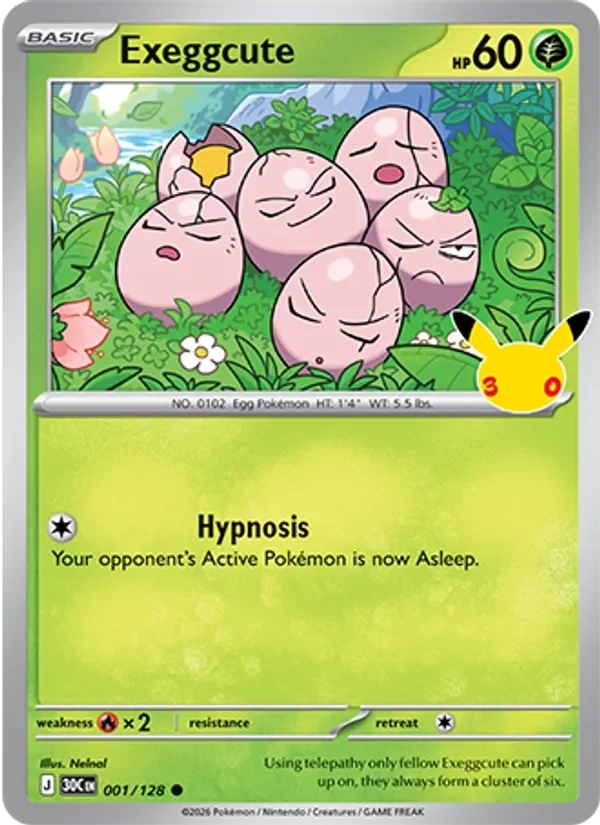 Exeggcute - Non-holo - 30th Anniversary