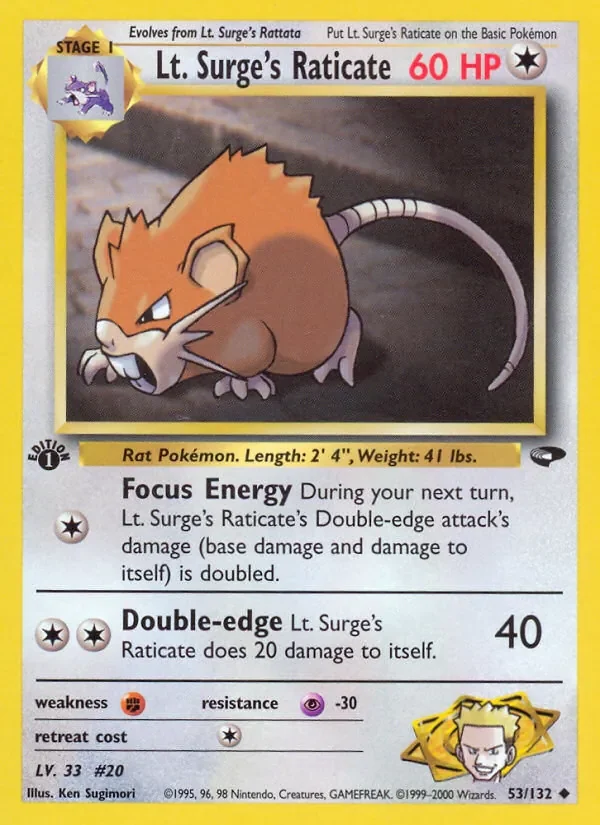 Lt. Surge's Raticate - Non-holo