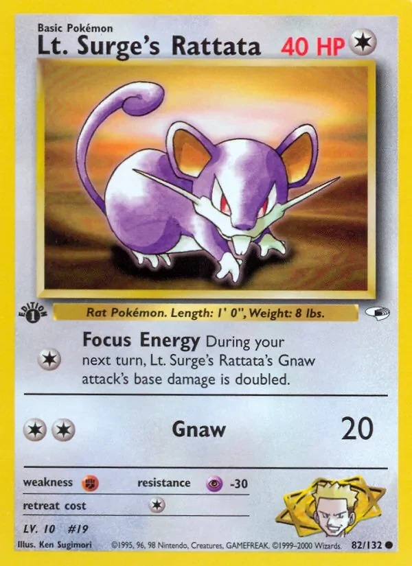 Lt. Surge's Rattata - Non-holo