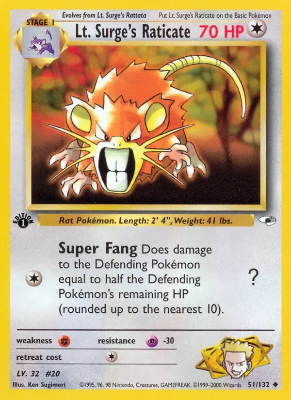 Lt. Surge's Raticate - Non-holo