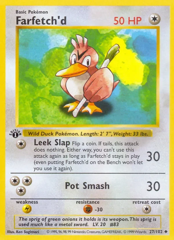 Farfetch'd - Non-holo - 1999-2000 copyright