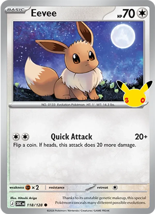 Eevee - Non-holo - 30th Anniversary