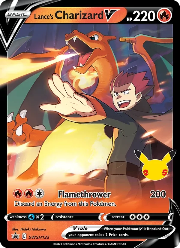 Lance's Charizard V - Holo - 25th Celebration