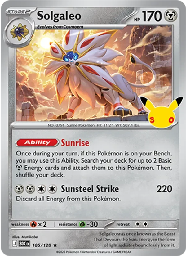 Solgaleo - Non-holo - 30th Anniversary