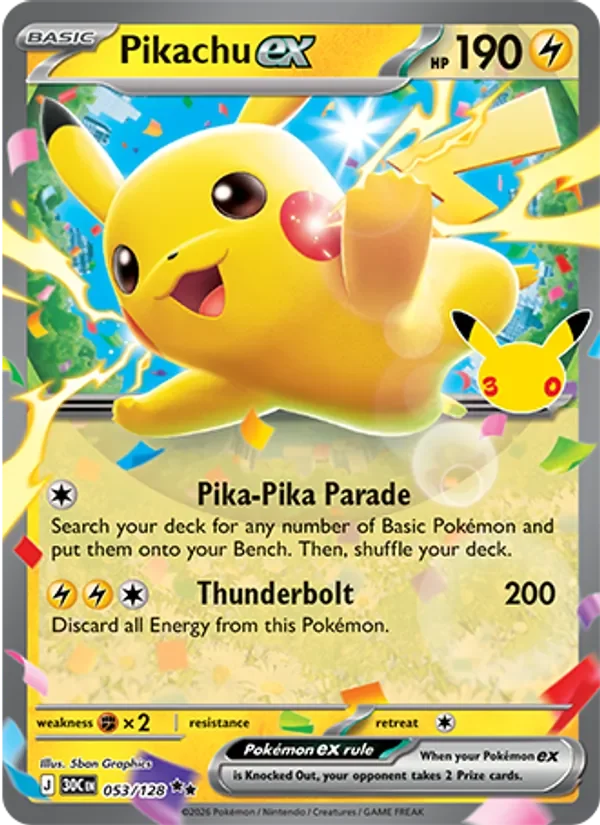 Pikachu ex - Holo - 30th Anniversary