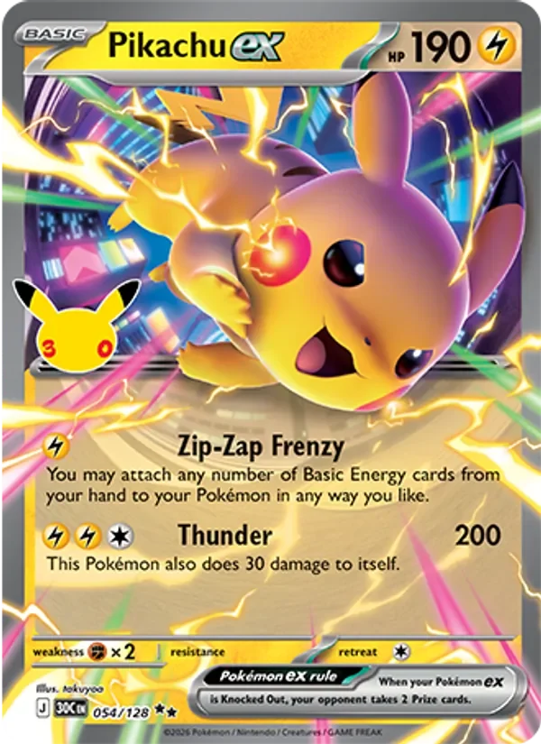 Pikachu ex - Holo - 30th Anniversary