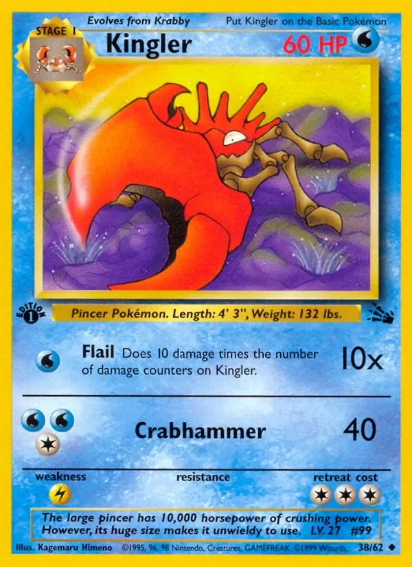 Kingler - Non-holo - 1999-2000 copyright