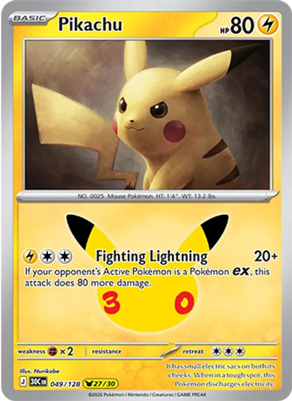 Pikachu - Holo - 30th Anniversary