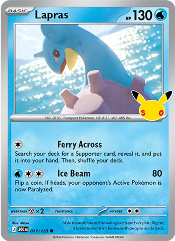 Lapras - Non-holo - 30th Anniversary