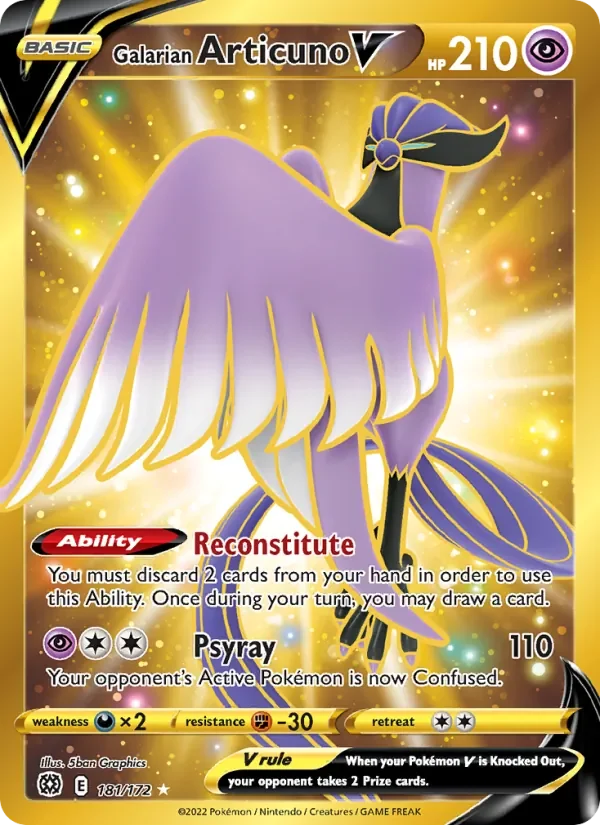 Galarian Articuno V - Holo - Gold
