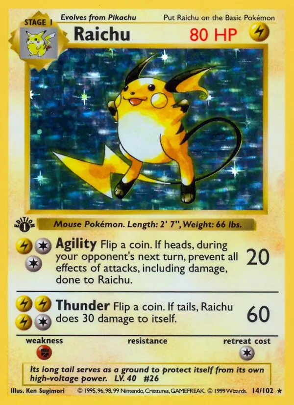 Raichu - Holo - 1999-2000 copyright