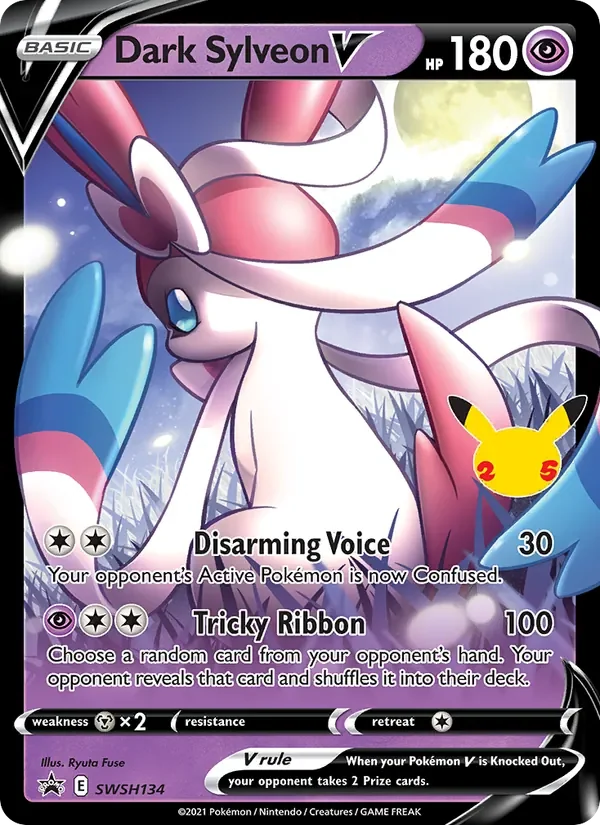 Dark Sylveon V - Holo - 25th Celebration
