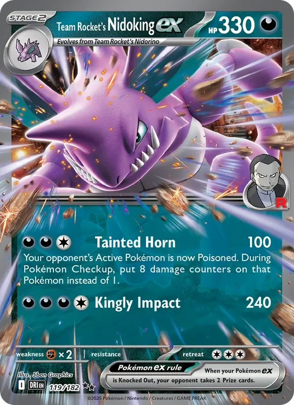 Team Rocket's Nidoking ex - Holo