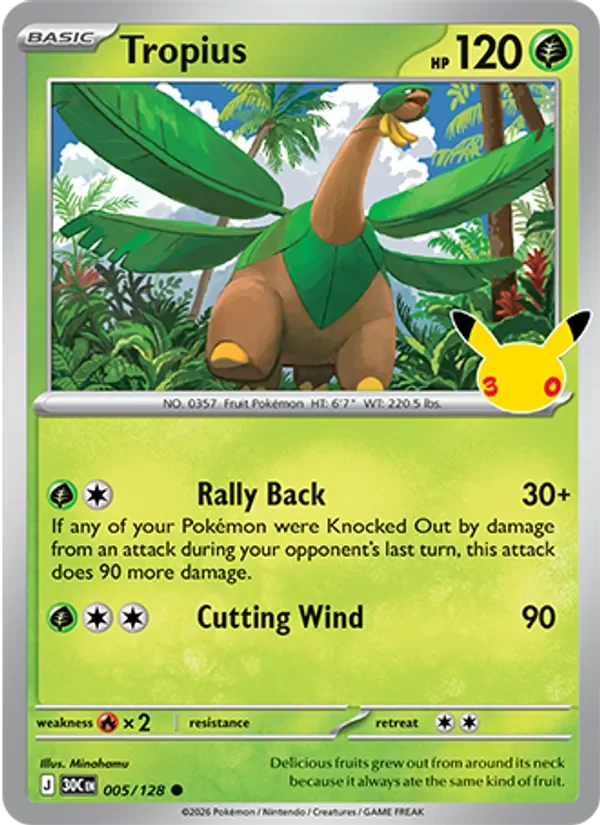 Tropius - Non-holo - 30th Anniversary