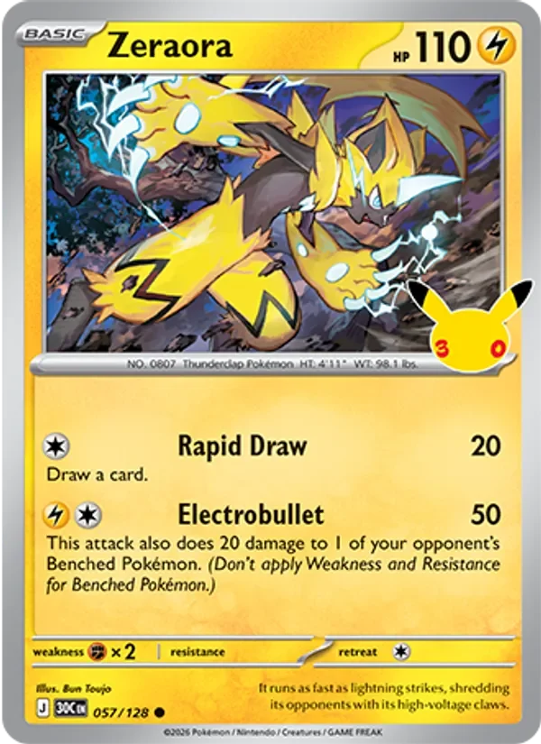 Zeraora - Non-holo - 30th Anniversary