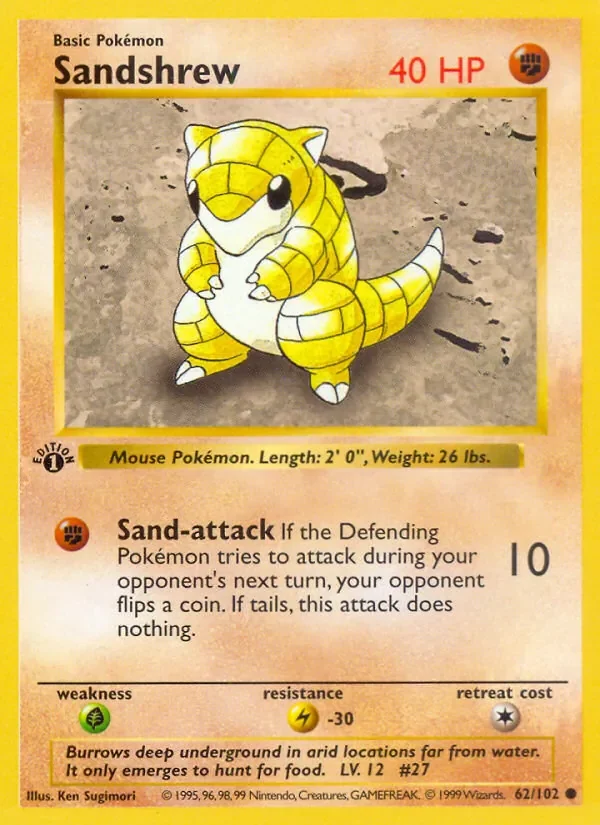 Sandshrew - Non-holo - 1999-2000 copyright