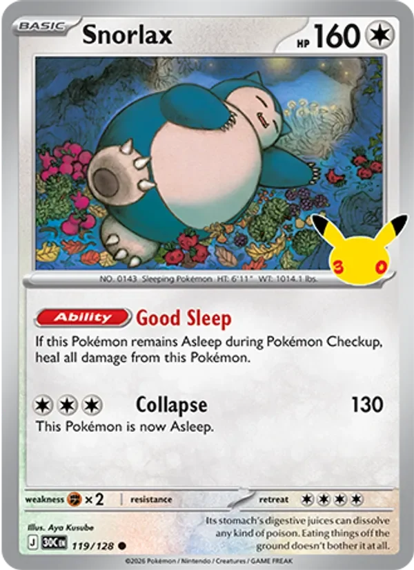 Snorlax - Non-holo - 30th Anniversary