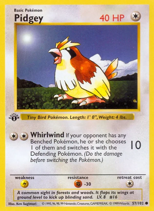 Pidgey - Non-holo - 1999-2000 copyright
