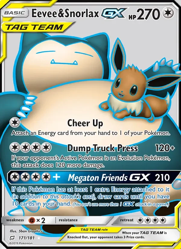 Eevee & Snorlax GX - Non-holo