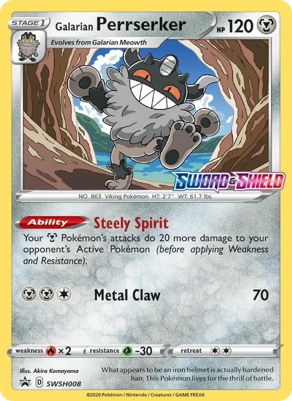 Galarian Perrserker - Holo - Set Logo