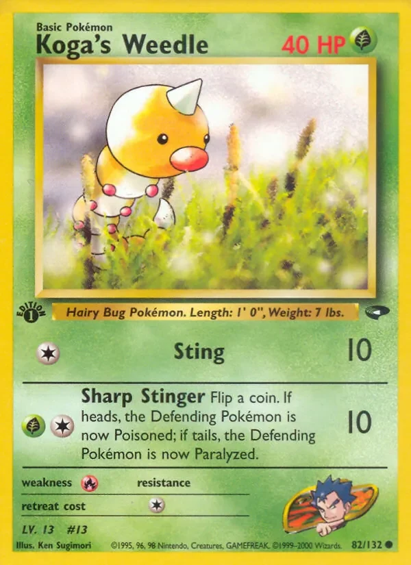 Koga's Weedle - Non-holo