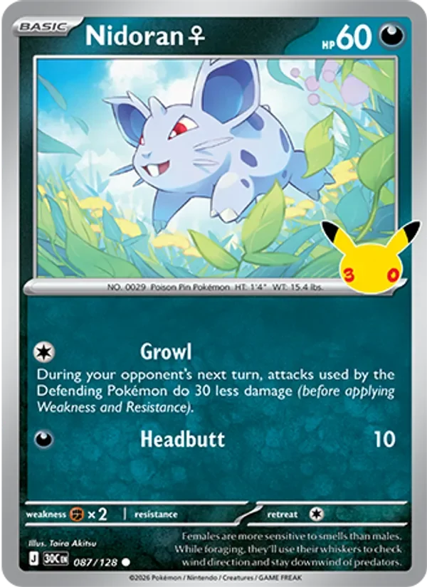 Nidoran♀ - Non-holo - 30th Anniversary