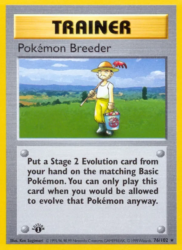 Pokémon Breeder - Non-holo - 1999-2000 copyright