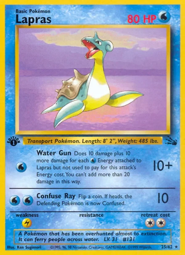 Lapras - Non-holo - 1999-2000 copyright