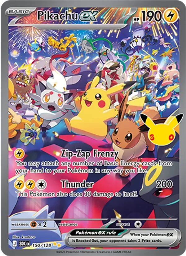 Pikachu ex - Full Art - 30th Anniversary