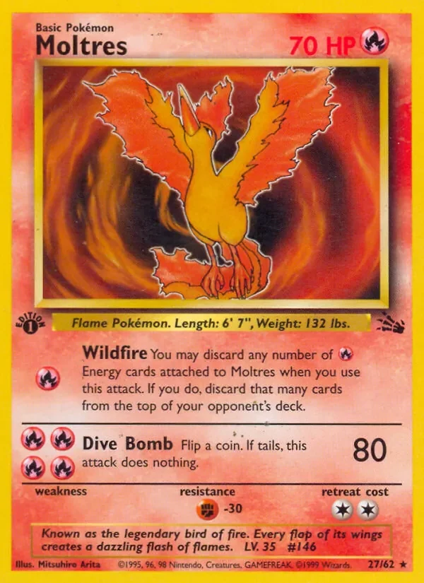 Moltres - Non-holo - 1999-2000 copyright